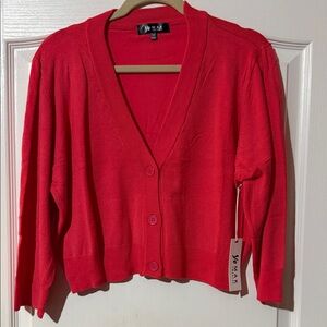 Ye Mak Coral Cardigan NWT 3x
